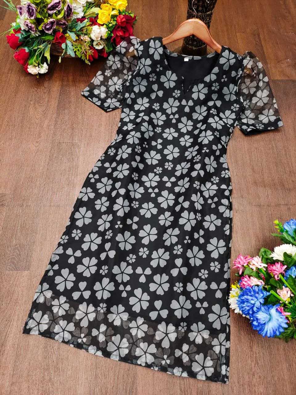 Ynf Organza KESH461 70 Kurti Wedding Collections Festive Collections Wholesale Designer Kurtis Printed Kurtis Half Sleeve Kurtis Manufacturer- Kapda Export