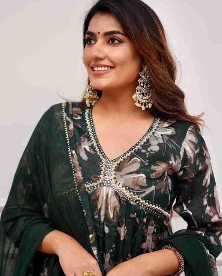 Ynf Rayon KESH354 GRM108 Suits & Dresses Wholesale Alia Cut Suits Embroidery Suits Cotton Suits Manufacturer- Kapda Export