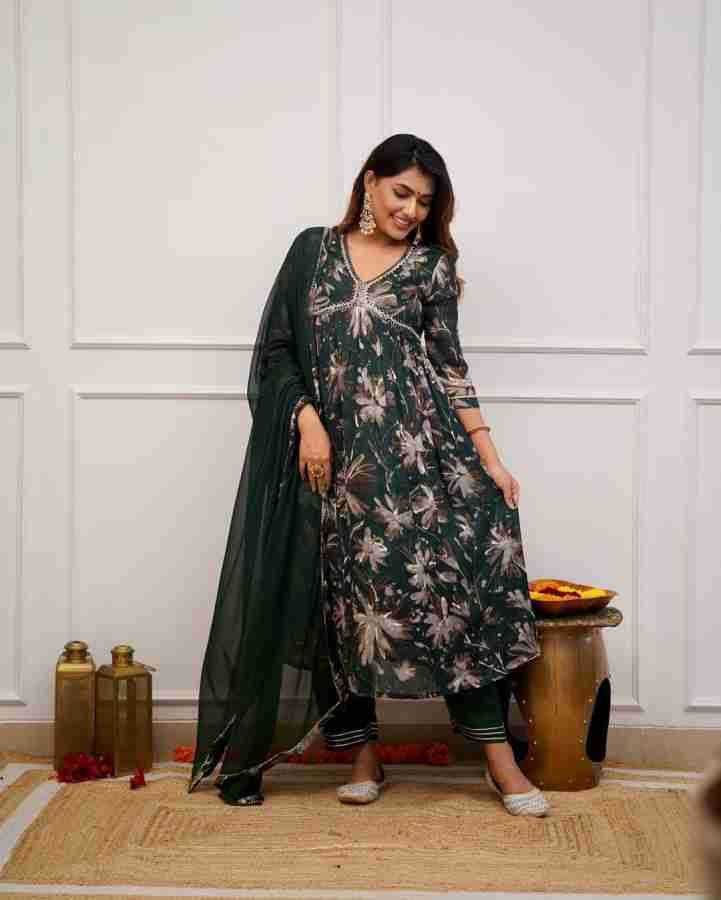 Ynf Rayon KESH354 GRM108 Suits & Dresses Wholesale Alia Cut Suits Embroidery Suits Cotton Suits Manufacturer- Kapda Export