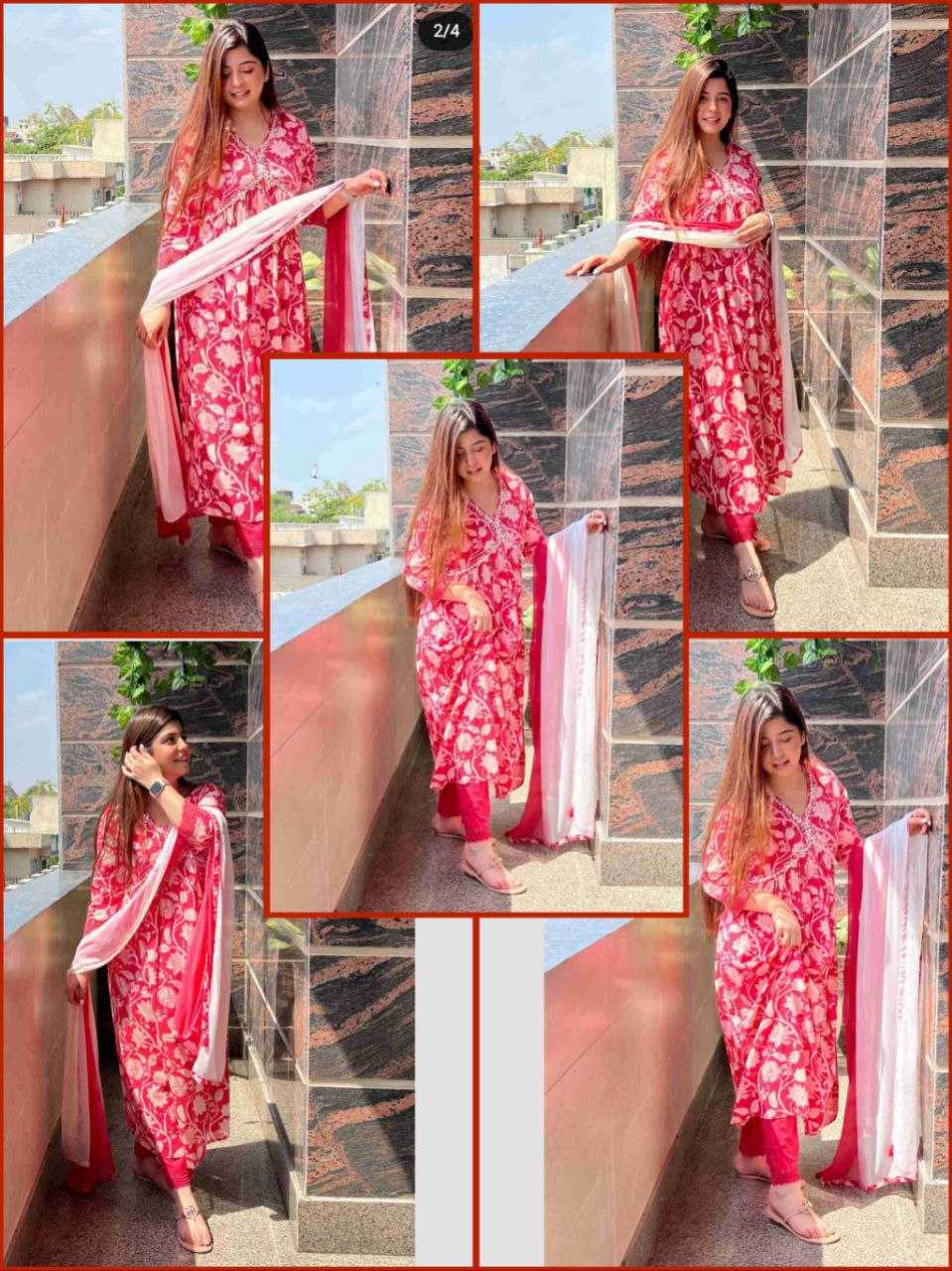Ynf Rayon KESH354 GRM45 Suits & Dresses Wholesale Alia Cut Suits Embroidery Suits Cotton Suits Manufacturer- Kapda Export