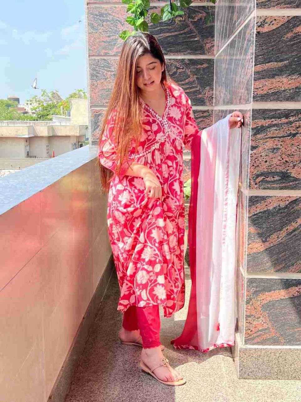 Ynf Rayon KESH354 GRM45 Suits & Dresses Wholesale Alia Cut Suits Embroidery Suits Cotton Suits Manufacturer- Kapda Export