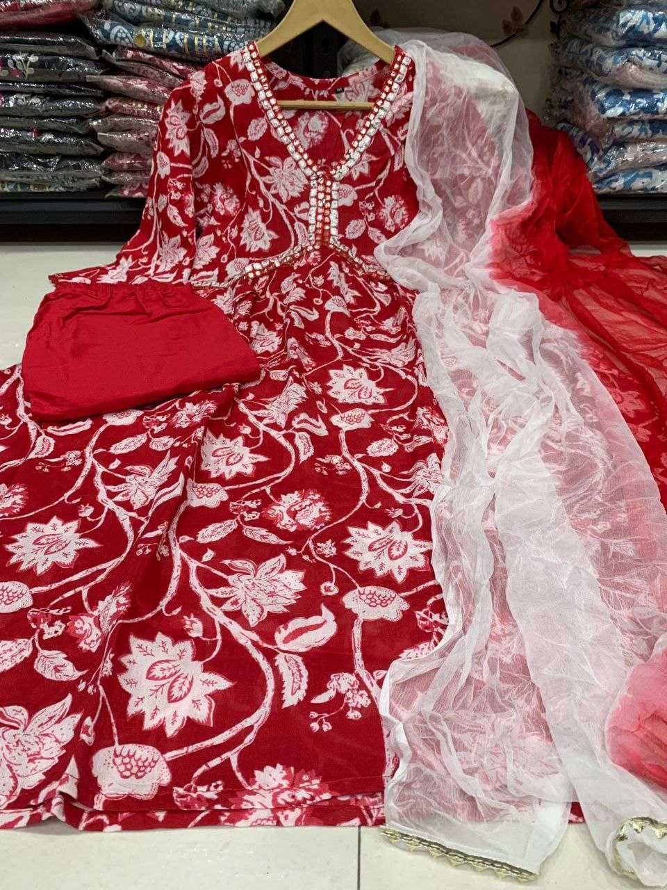 Ynf Rayon KESH354 GRM45 Suits & Dresses Wholesale Alia Cut Suits Embroidery Suits Cotton Suits Manufacturer- Kapda Export