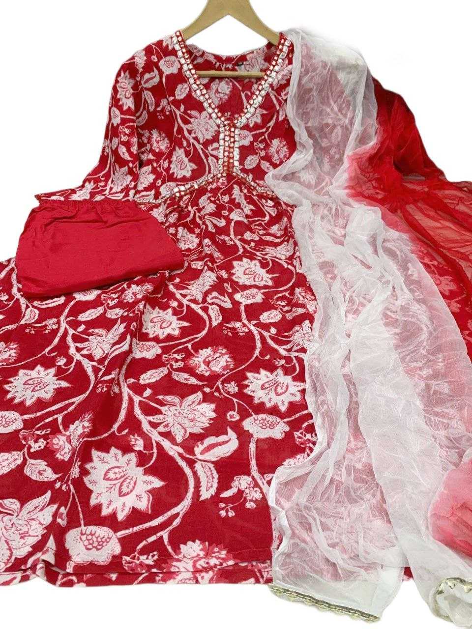 Ynf Rayon KESH354 GRM45 Suits & Dresses Wholesale Alia Cut Suits Embroidery Suits Cotton Suits Manufacturer- Kapda Export