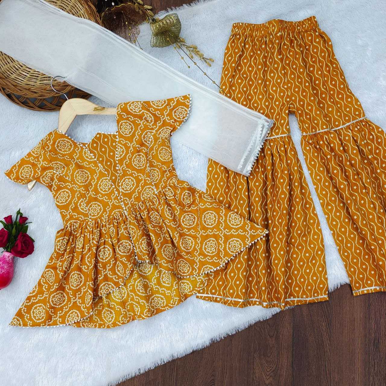 Ynf Rayon KESH461 HK 51 Kids Wear Wholesale Kids Sharara Top & Pant Manufacturer- Kapda Export