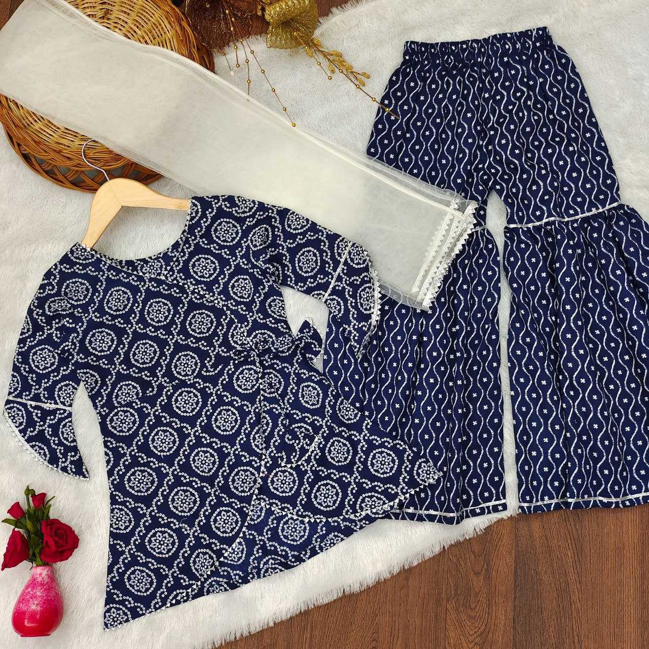 Ynf Rayon KESH461 HK 51 Kids Wear Wholesale Kids Sharara Top & Pant Manufacturer- Kapda Export