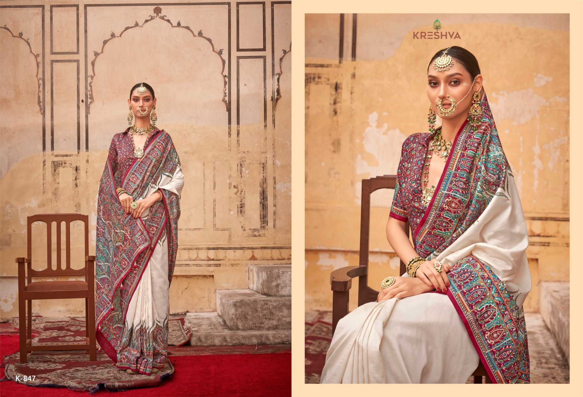 Ynf Silk KESH113 Kreshva-Rambha Sarees Rakhi Collections Wedding Collections Wholesale Party Wear Sarees Printed Sarees Traditional Sarees Manufacturer- Kapda Export