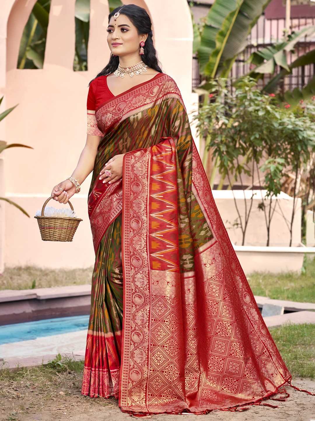 Ynf Silk KESH416 BUNAWAT-POCHAMPALLI SILK VOL-05 Silk Sarees Wedding Collections Onam Sarees Wholesale Pure Silk Sarees Designer Silk Sarees Festival Silk Sarees Manufacturer- Kapda Export