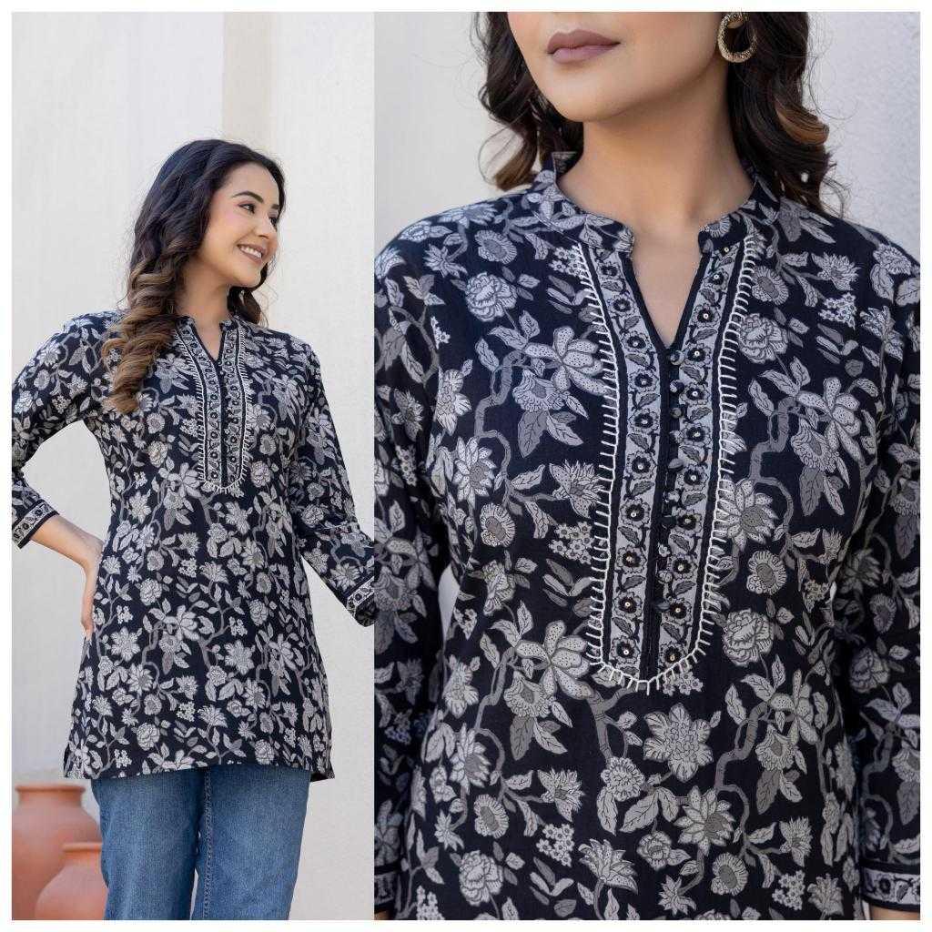 Ynf Soft Cotton KESH443 Cotton High Neck Kurti Wholesale Cotton Kurtis Handloom Kurtis Buttoned Kurtis Manufacturer- Kapda Export