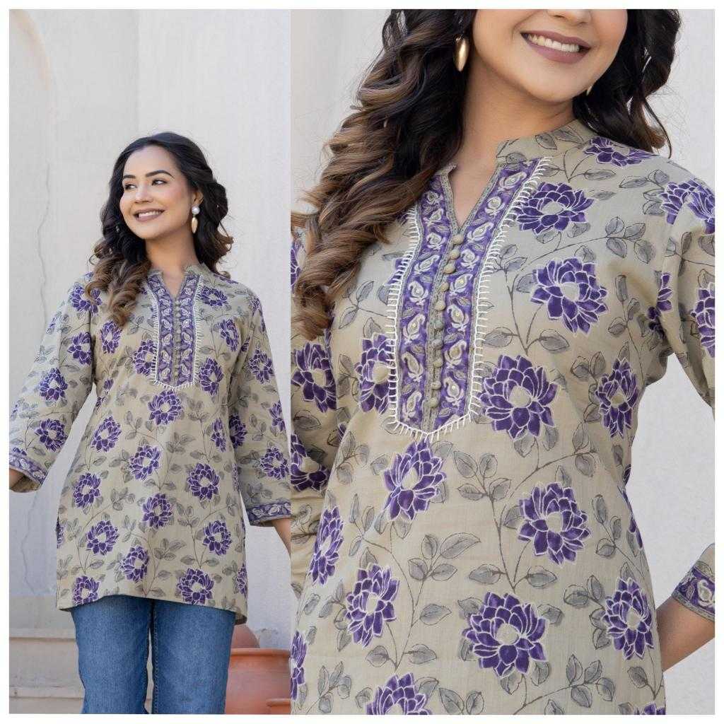 Ynf Soft Cotton KESH443 Cotton High Neck Kurti Wholesale Cotton Kurtis Handloom Kurtis Buttoned Kurtis Manufacturer- Kapda Export