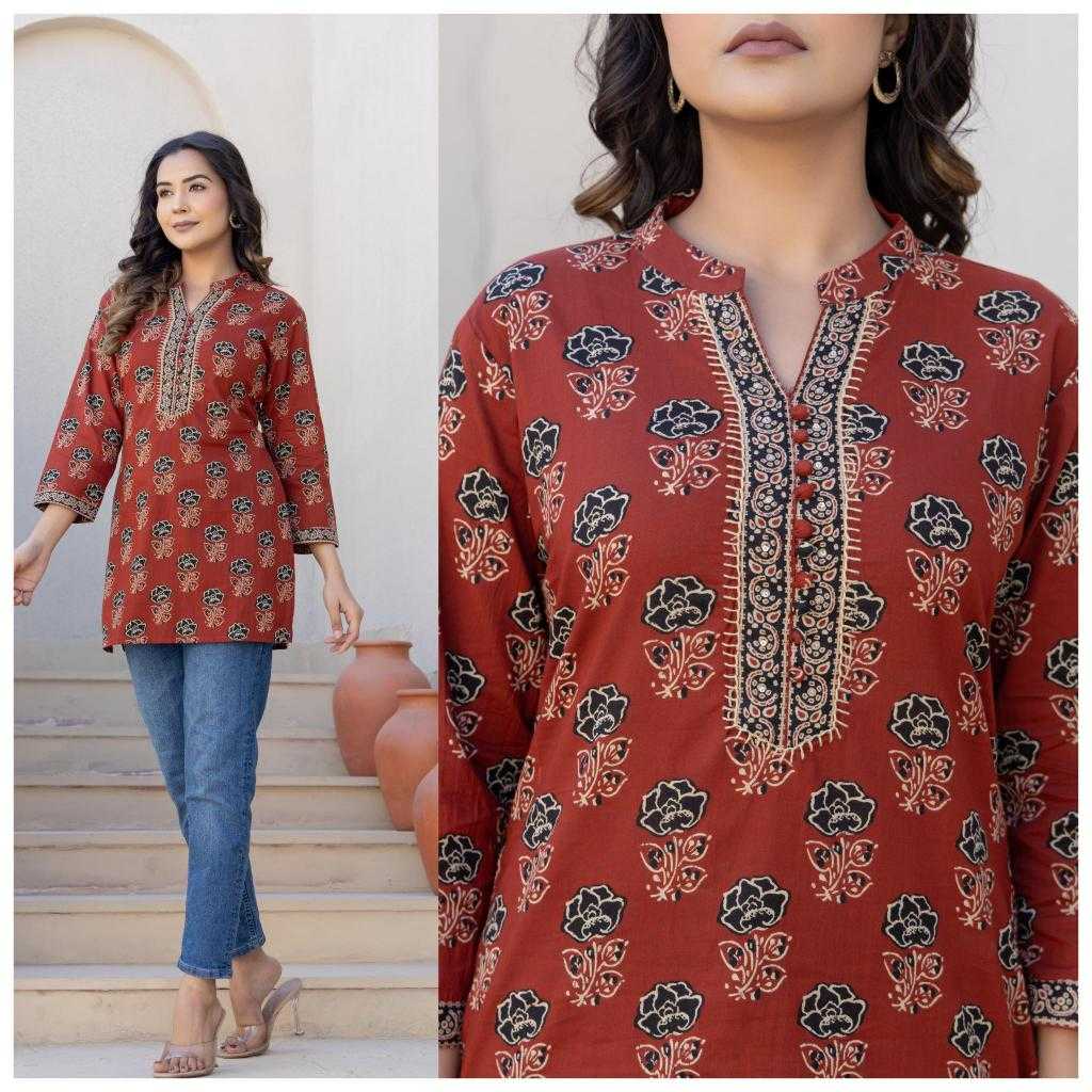 Ynf Soft Cotton KESH443 Cotton High Neck Kurti Wholesale Cotton Kurtis Handloom Kurtis Buttoned Kurtis Manufacturer- Kapda Export