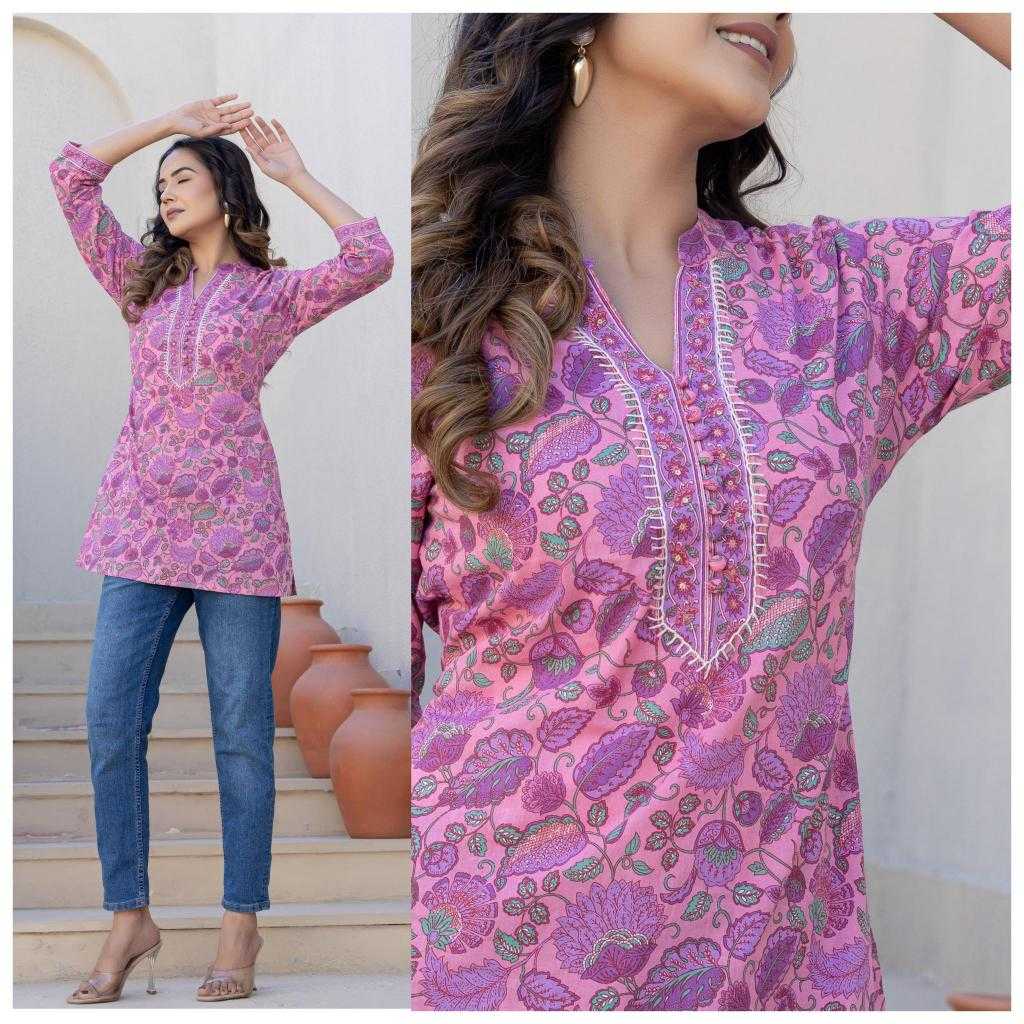 Ynf Soft Cotton KESH443 Cotton High Neck Kurti Wholesale Cotton Kurtis Handloom Kurtis Buttoned Kurtis Manufacturer- Kapda Export