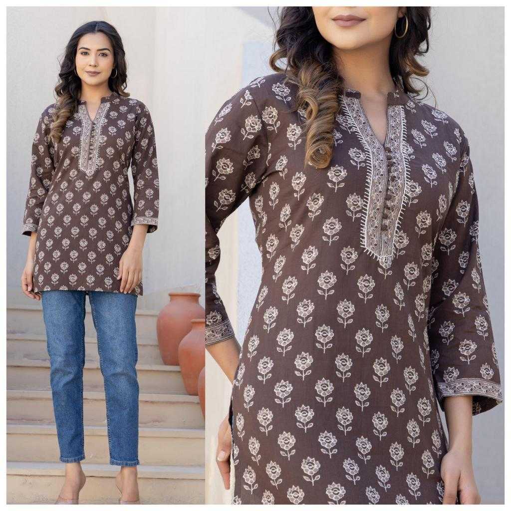 Ynf Soft Cotton KESH443 Cotton High Neck Kurti Wholesale Cotton Kurtis Handloom Kurtis Buttoned Kurtis Manufacturer- Kapda Export