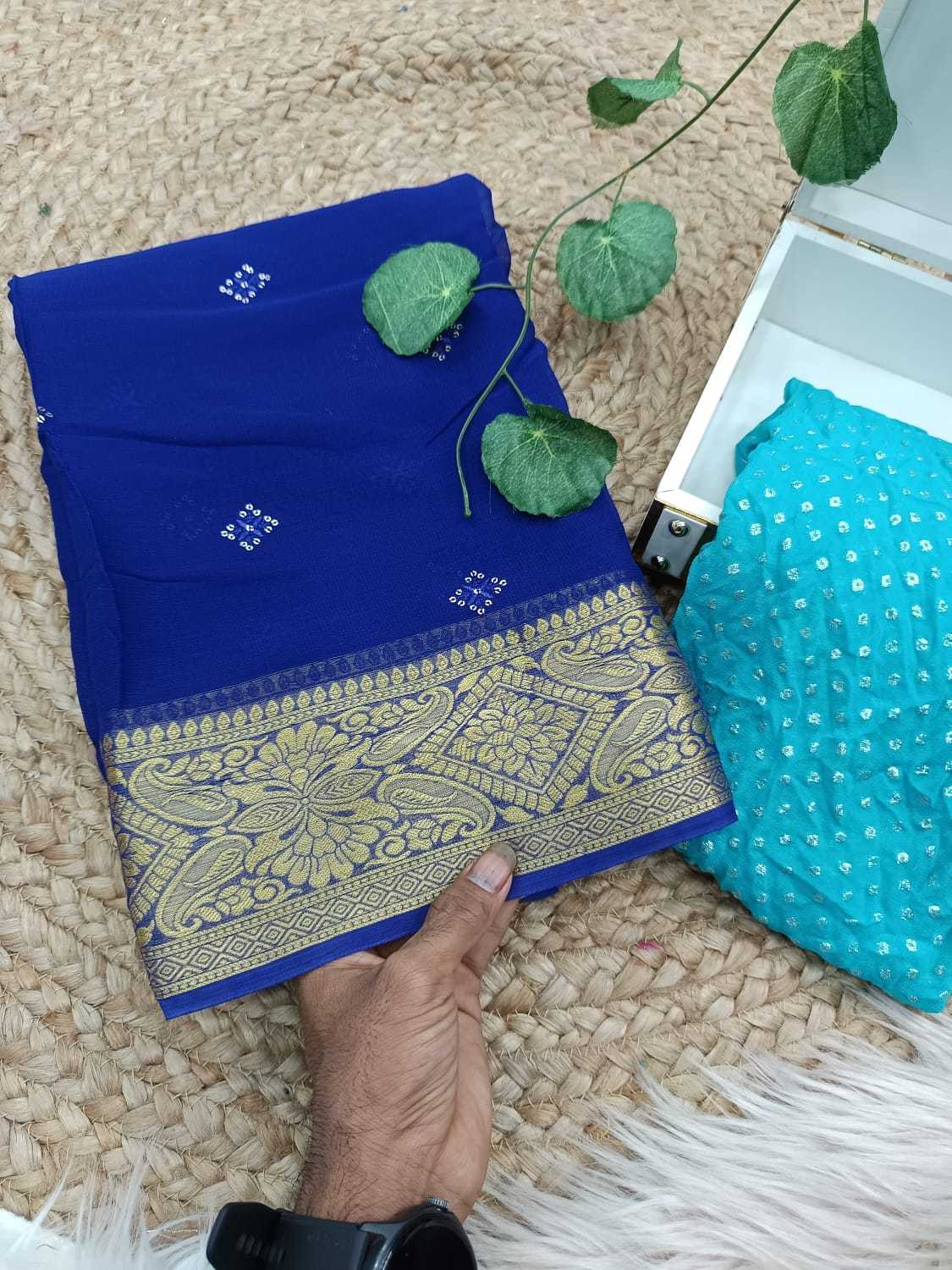 Ynf Viscose RIN178 SNT07 Sarees Wedding Collections Festive Collections Wholesale Georgette Sarees Zari Border Sarees Viscose Saree Manufacturer- Kapda Export