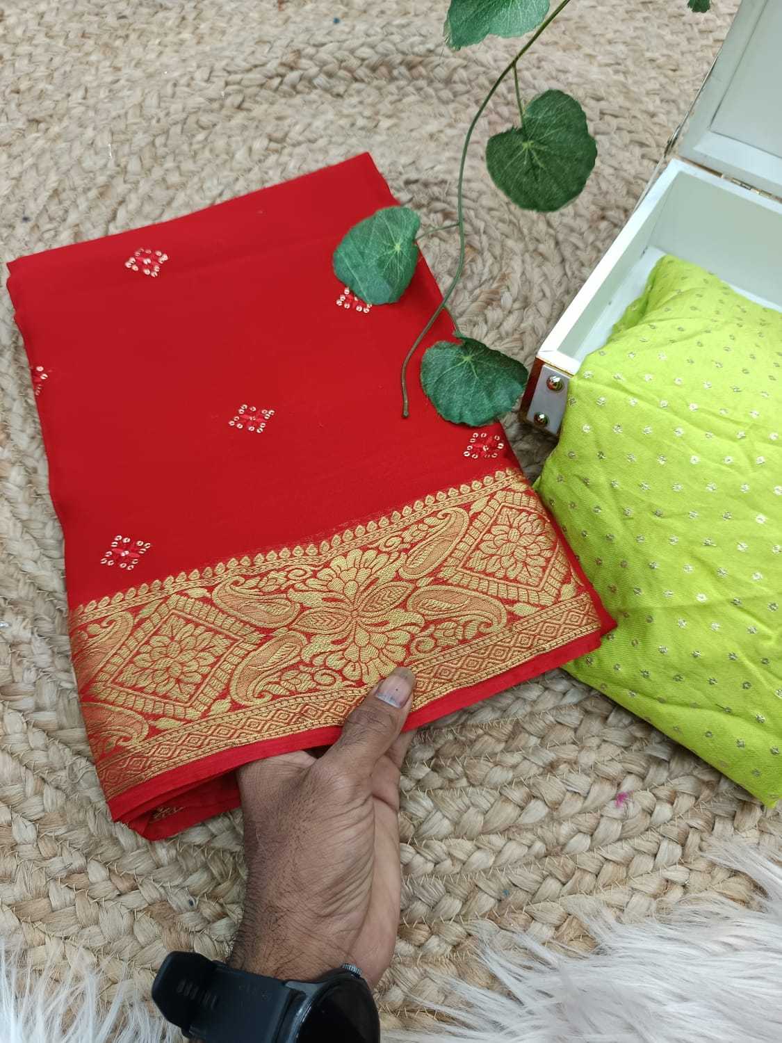 Ynf Viscose RIN178 SNT07 Sarees Wedding Collections Festive Collections Wholesale Georgette Sarees Zari Border Sarees Viscose Saree Manufacturer- Kapda Export