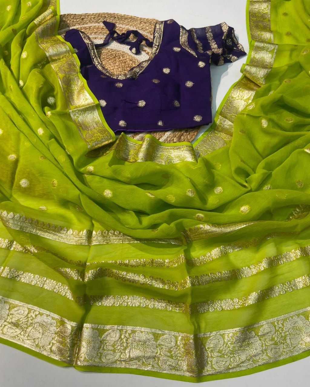 Ynf Viscouse Crushed Georgette RIN104 APE136 Sarees Wedding Collections Teej Sarees Wholesale Party Wear Sarees Georgette Sarees Viscose Saree Manufacturer- Kapda Export