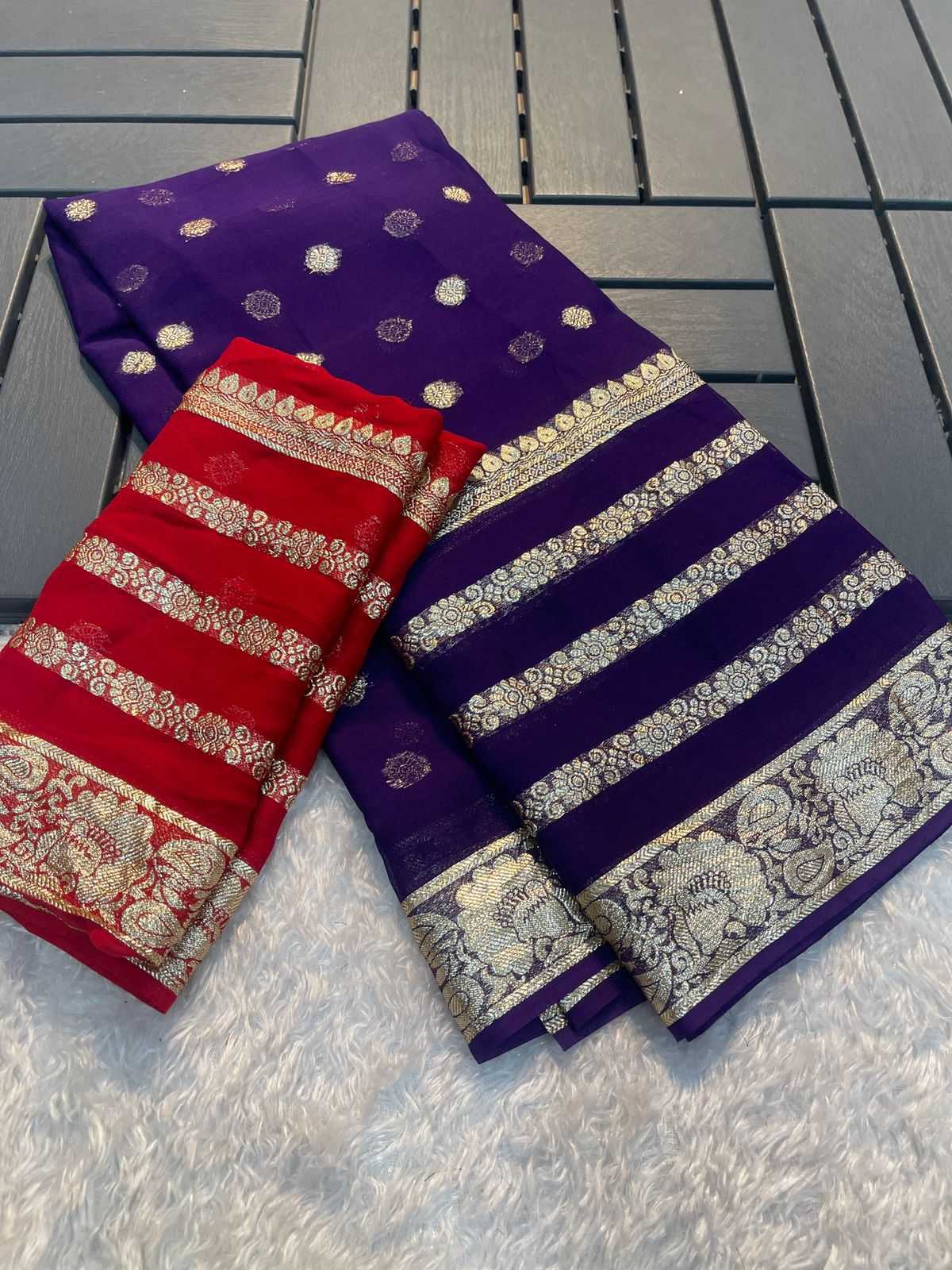 Ynf Viscouse Crushed Georgette RIN104 APE141 Sarees Wedding Collections Onam Sarees Wholesale Georgette Sarees Viscose Saree Festive Sarees Manufacturer- Kapda Export