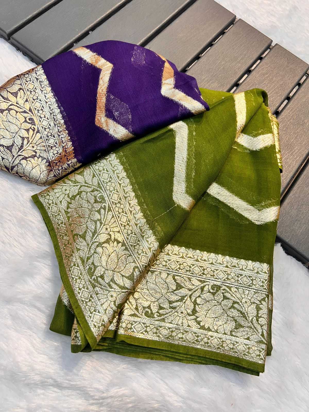 Ynf Viscouse Crushed Georgette RIN104 APE92 Sarees Onam Sarees Festive Collections Wholesale Party Wear Sarees Georgette Sarees Viscose Saree Manufacturer- Kapda Export