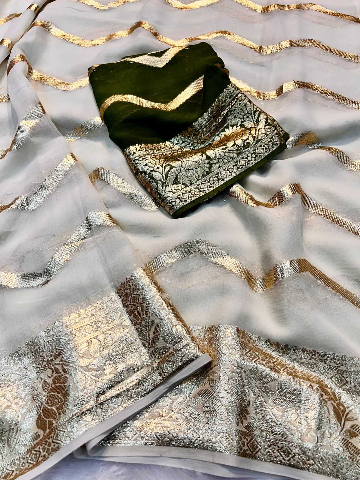 Ynf Viscouse Crushed Georgette RIN104 APE92 Sarees Onam Sarees Festive Collections Wholesale Party Wear Sarees Georgette Sarees Viscose Saree Manufacturer- Kapda Export