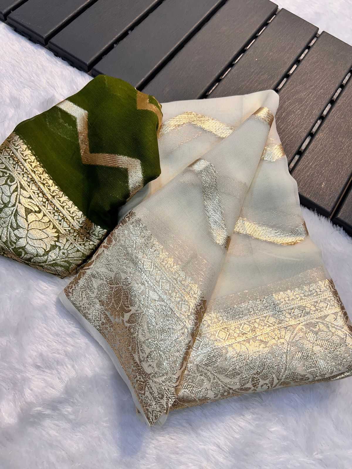 Ynf Viscouse Crushed Georgette RIN104 APE92 Sarees Onam Sarees Festive Collections Wholesale Party Wear Sarees Georgette Sarees Viscose Saree Manufacturer- Kapda Export