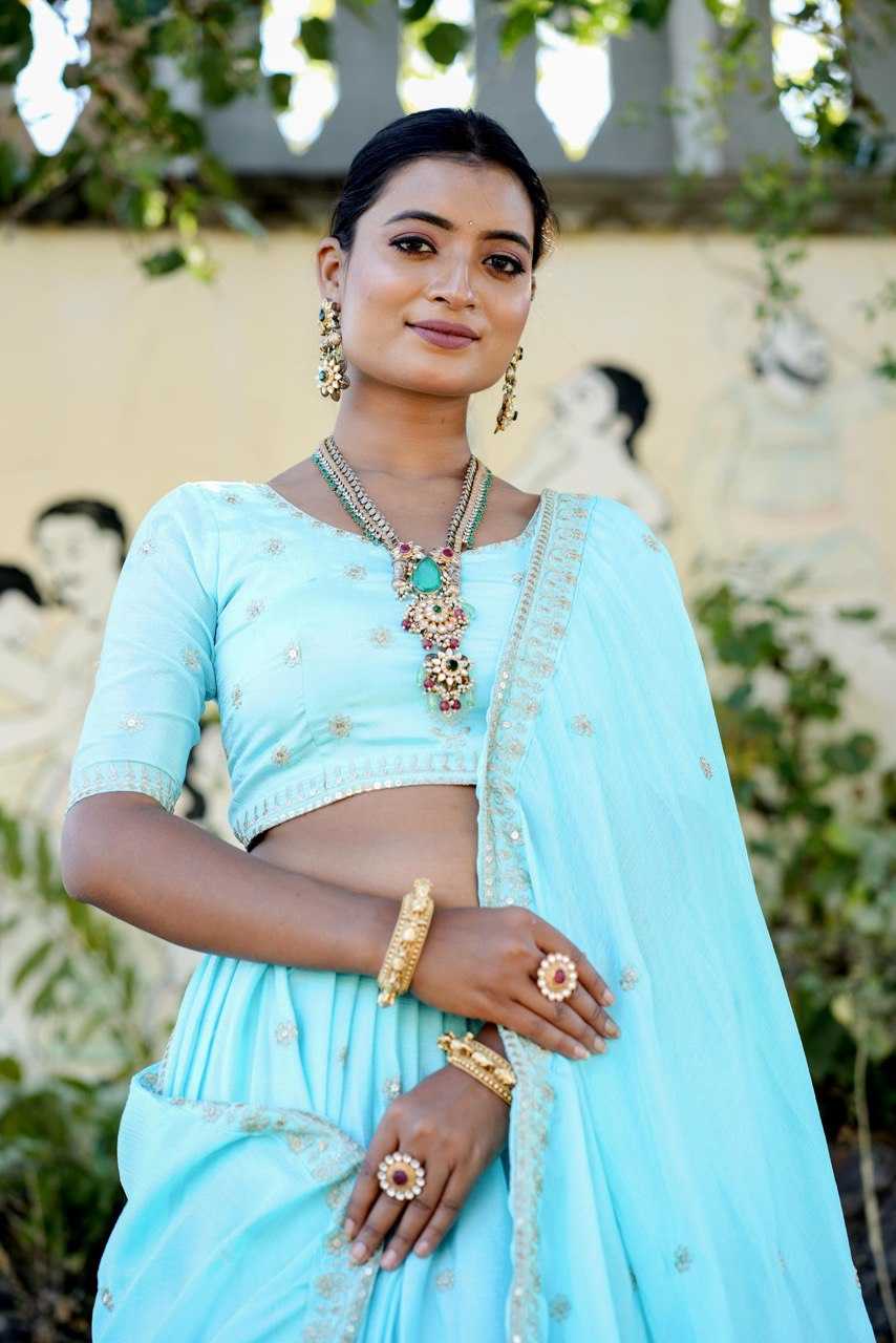 Ynf Chinon RIN119 GRTN9028 Lehengas Wholesale Traditional Lehenga Embroidered Lehenga Lightweight Lehenga Manufacturer- Kapda Export