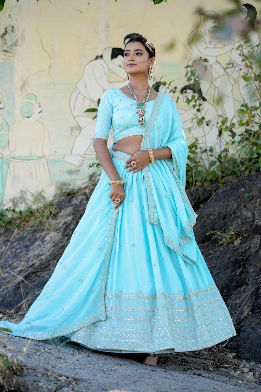 Ynf Chinon RIN119 GRTN9028 Lehengas Wholesale Traditional Lehenga Embroidered Lehenga Lightweight Lehenga Manufacturer- Kapda Export