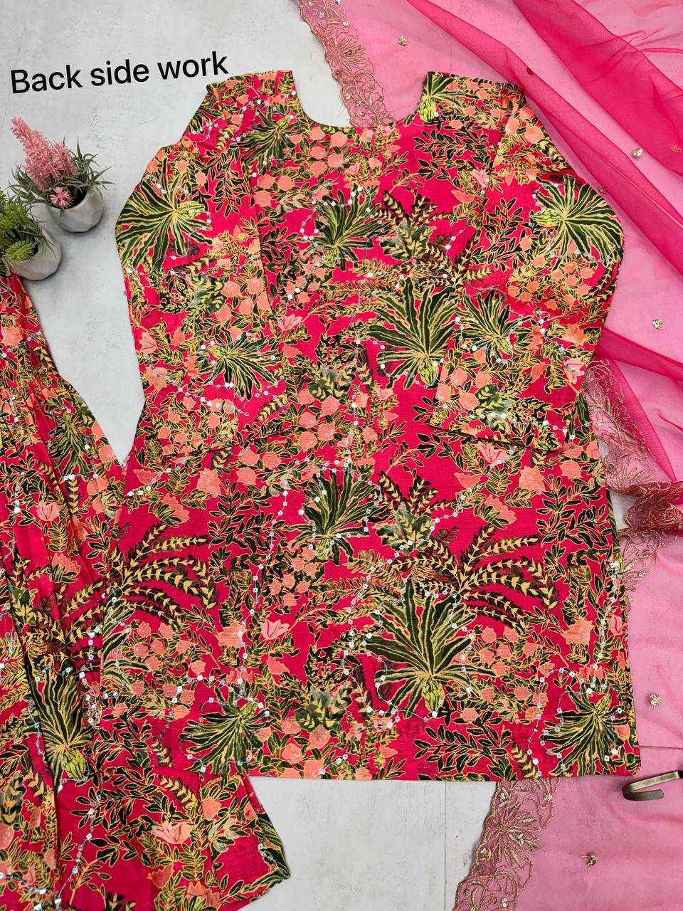 Ynf Chinon RIN141 1915 Suits & Dresses Wholesale Sharara Salwar Suits Embroidered Suits Fit And Flare Dresses Manufacturer- Kapda Export