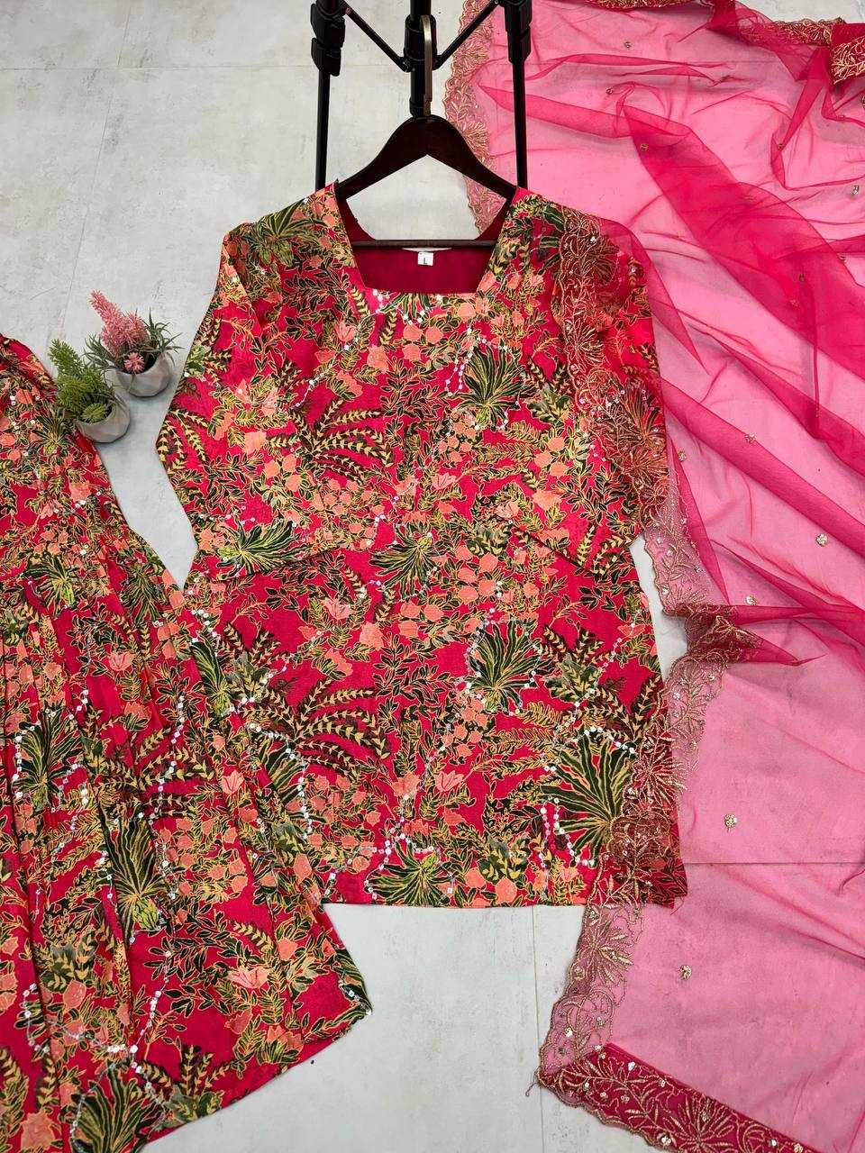 Ynf Chinon RIN141 1915 Suits & Dresses Wholesale Sharara Salwar Suits Embroidered Suits Fit And Flare Dresses Manufacturer- Kapda Export