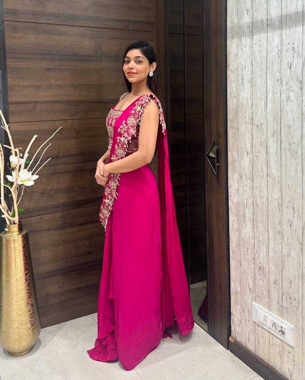 Ynf Chinon RIN215 1074 Sarees Wholesale Ready To Wear Sarees Embroidered Sarees Saree with Belt Manufacturer- Kapda Export