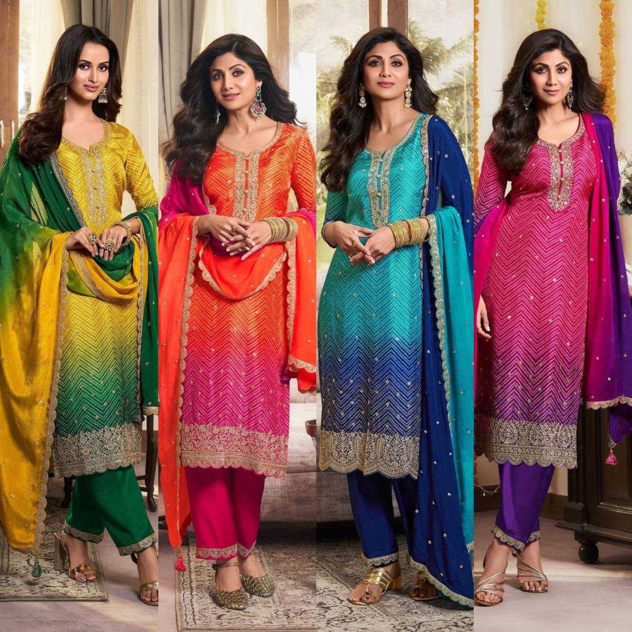 Ynf Chinon RIN215 1076 Kurti Bollywood Collections Wholesale Ladies Kurti Fancy Kurti Embroidered Kurtis Shilpa Shetty Sarees Manufacturer- Kapda Export