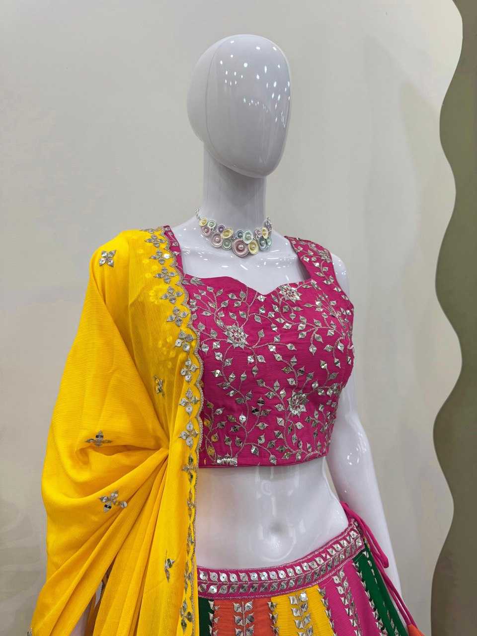 Ynf Chinon Silk RIN162 QRC-322 Lehengas Wedding Collections Wholesale Silk Lehenga Heavy Lehenga Pre-Wedding Photoshoot Outfits Manufacturer- Kapda Export