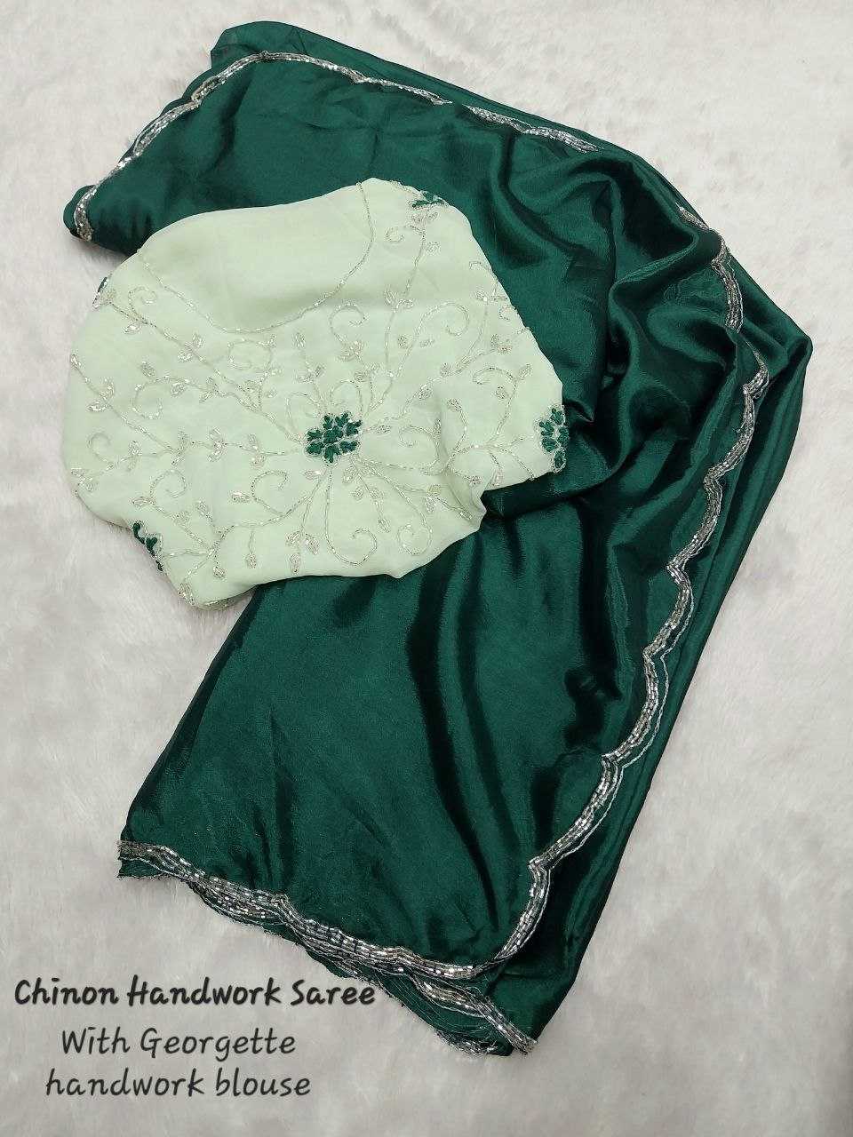 Ynf Chinon Silk RIN171 - 574 Sarees Silk Sarees Wedding Collections Wholesale Georgette Sarees Hand Work Sarees Mehendi Outfits Manufacturer- Kapda Export