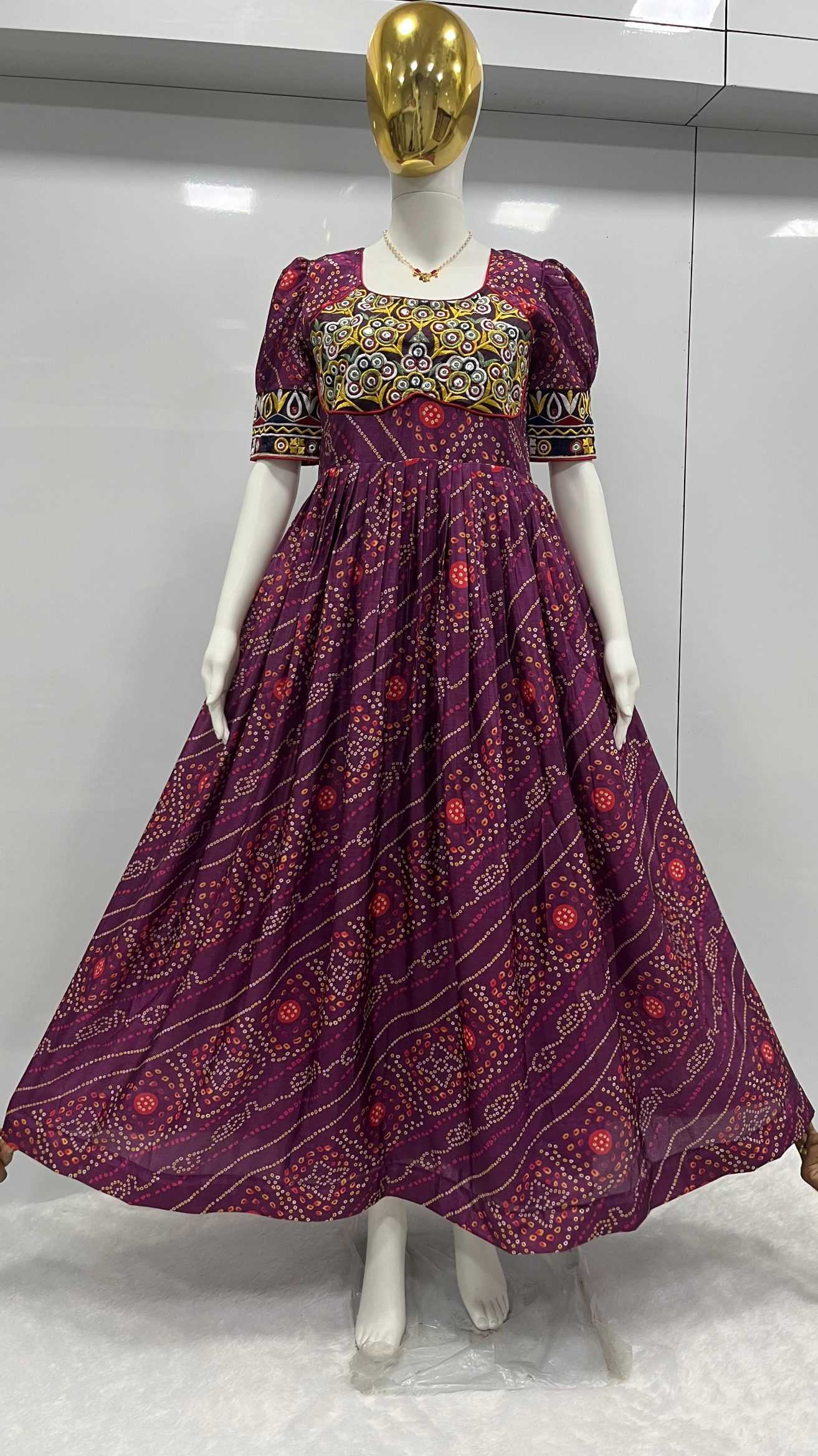 Ynf Chinon Silk RIN212-7008 Gowns Diwali Collections Festive Collections Wholesale Embroidery Gowns Work Gowns Silk Gowns Manufacturer- Kapda Export