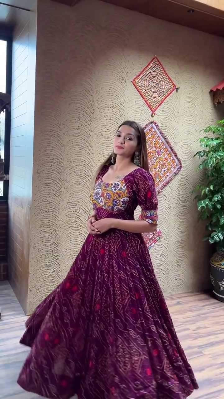 Ynf Chinon Silk RIN212-7008 Gowns Diwali Collections Festive Collections Wholesale Embroidery Gowns Work Gowns Silk Gowns Manufacturer- Kapda Export