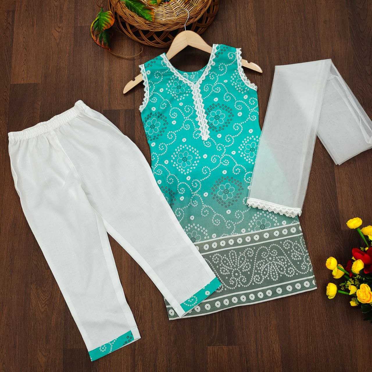 Ynf Cotton KESH461 Jaypuri Kids Wear Wholesale Top & Pant Girls Kurti Manufacturer- Kapda Export