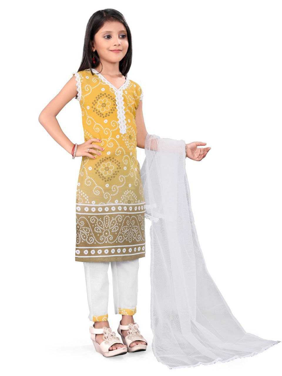 Ynf Cotton KESH461 Jaypuri Kids Wear Wholesale Top & Pant Girls Kurti Manufacturer- Kapda Export