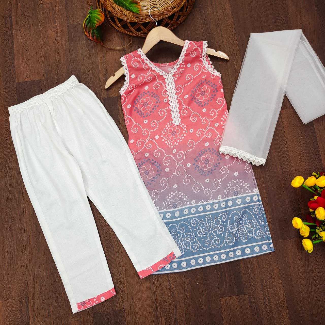 Ynf Cotton KESH461 Jaypuri Kids Wear Wholesale Top & Pant Girls Kurti Manufacturer- Kapda Export