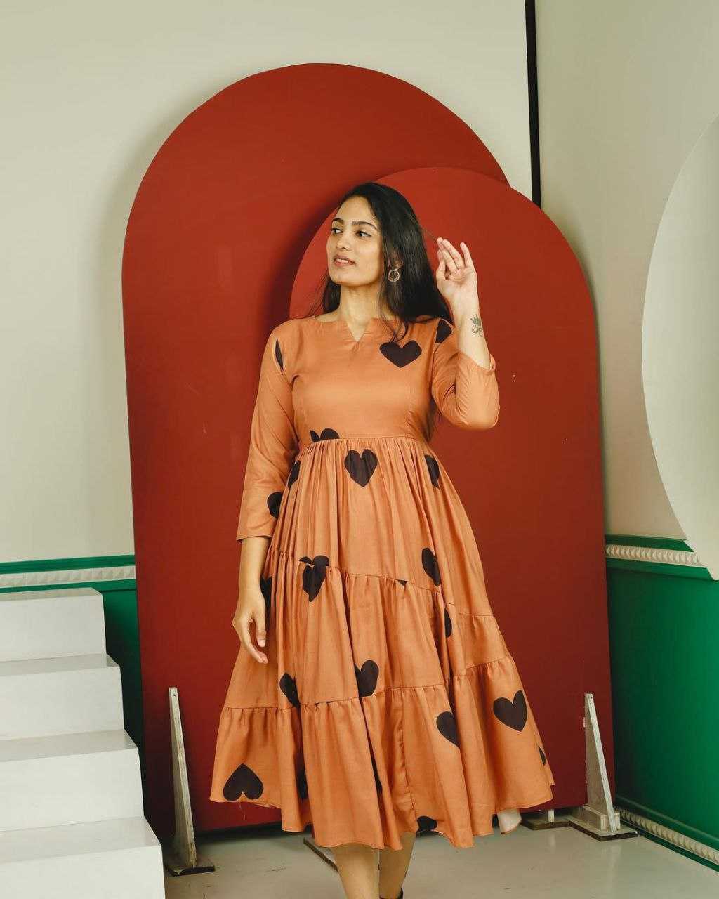 Ynf Cotton RIN218 1044 Kurti Western Wears Wholesale Flared Kurtis Indo-Western Kurtis Ruffle Kurtis Manufacturer- Kapda Export