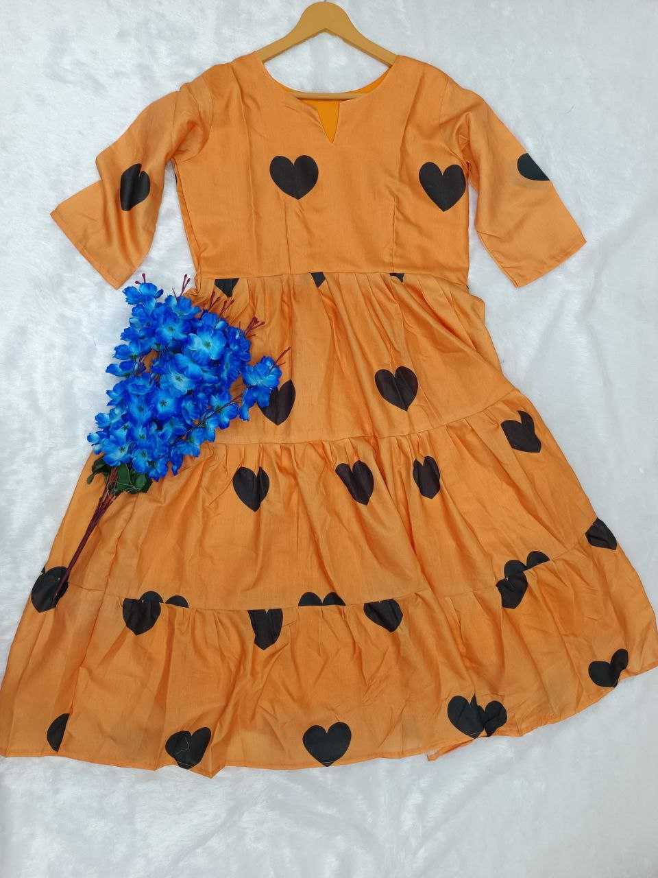 Ynf Cotton RIN218 1044 Kurti Western Wears Wholesale Flared Kurtis Indo-Western Kurtis Ruffle Kurtis Manufacturer- Kapda Export