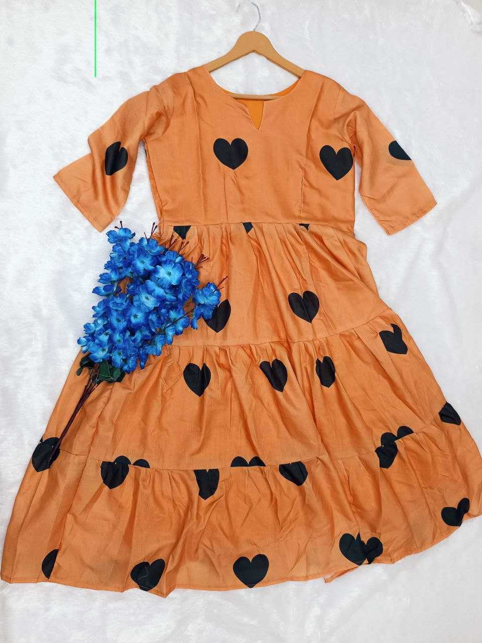 Ynf Cotton RIN218 1044 Kurti Western Wears Wholesale Flared Kurtis Indo-Western Kurtis Ruffle Kurtis Manufacturer- Kapda Export