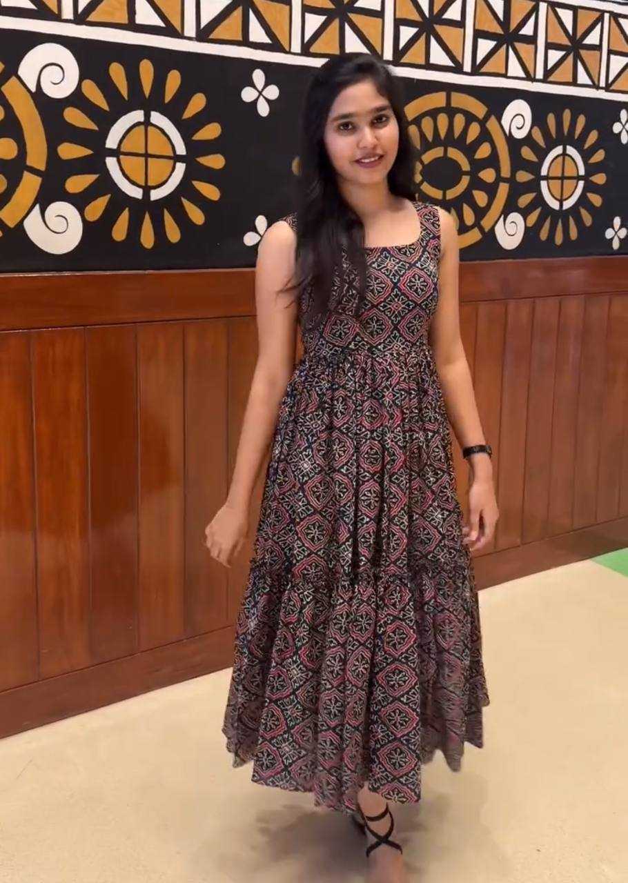 Ynf Cotton RIN218 1056 Kurti Western Wears Wholesale Anarkali Kurtis Sleeveless Kurtis Ruffle Kurtis Manufacturer- Kapda Export