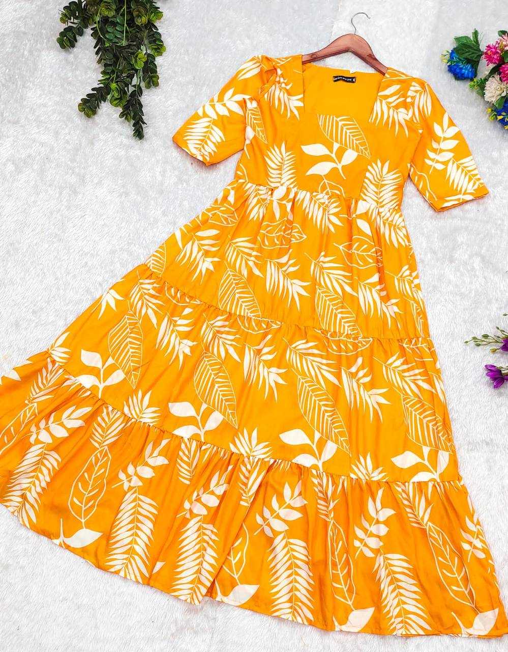 Ynf Cotton RIN218 1057 Kurti Western Wears Wholesale Flared Kurtis Indo-Western Kurtis Ruffle Kurtis Manufacturer- Kapda Export