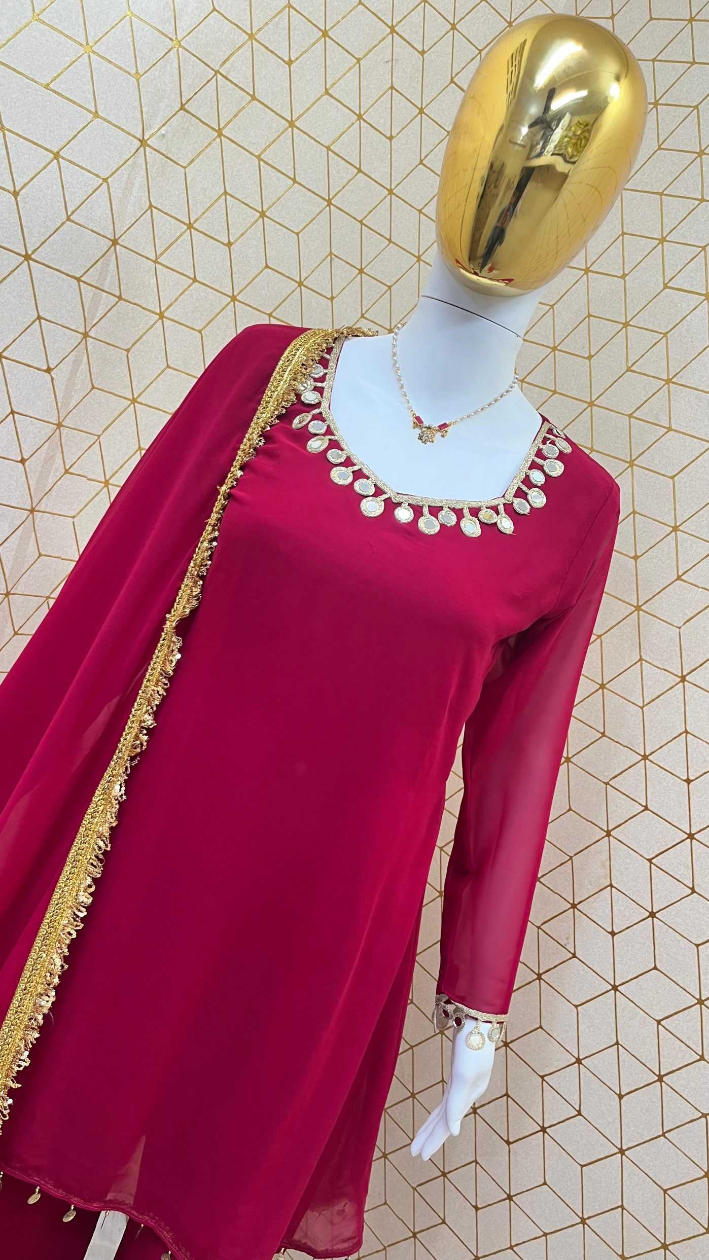 Ynf Faux Georgette RIN212-7011 Suits & Dresses Rakhi Collections Festive Collections Wholesale Palazzo Suit Georgette Suit Party wear suits Manufacturer- Kapda Export