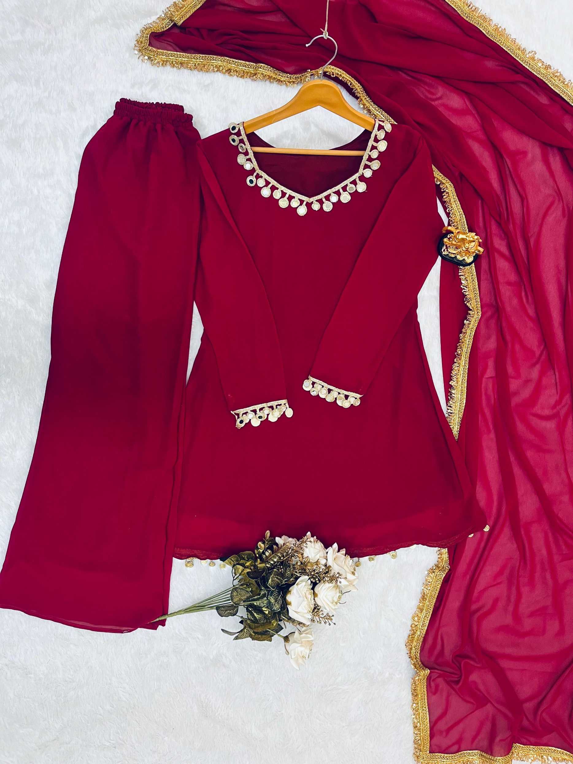 Ynf Faux Georgette RIN212-7011 Suits & Dresses Rakhi Collections Festive Collections Wholesale Palazzo Suit Georgette Suit Party wear suits Manufacturer- Kapda Export