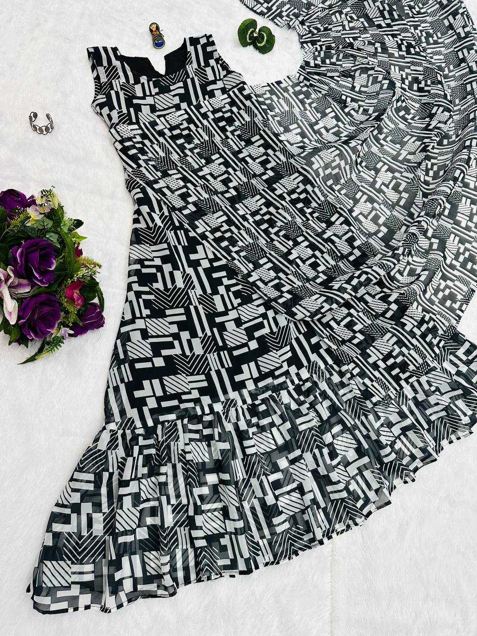 Ynf Faux Georgette RIN215 1051 Sarees Wholesale Plain Sarees Saree Gown Printed Georgette Saree Manufacturer- Kapda Export