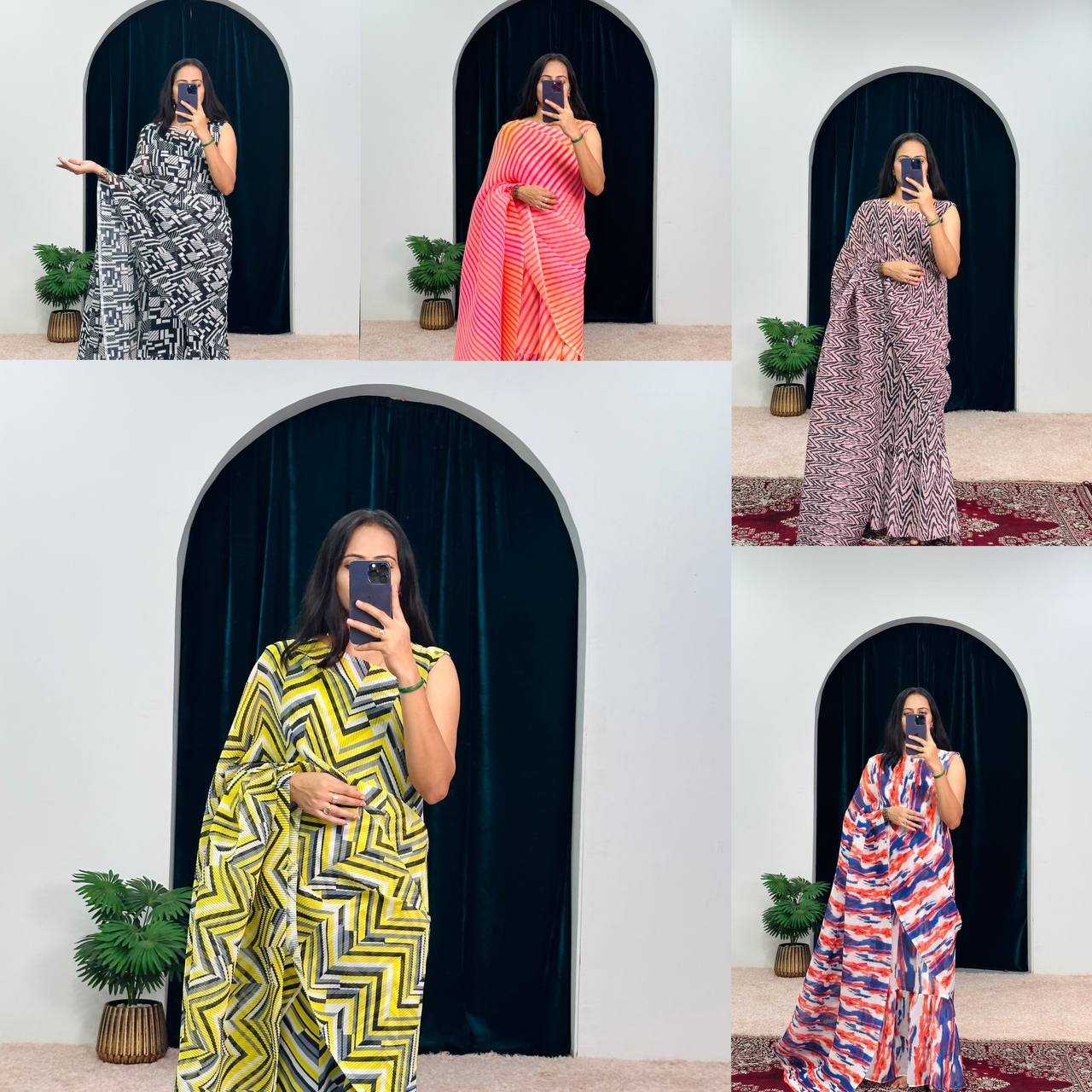 Ynf Faux Georgette RIN215 1051 Sarees Wholesale Plain Sarees Saree Gown Printed Georgette Saree Manufacturer- Kapda Export