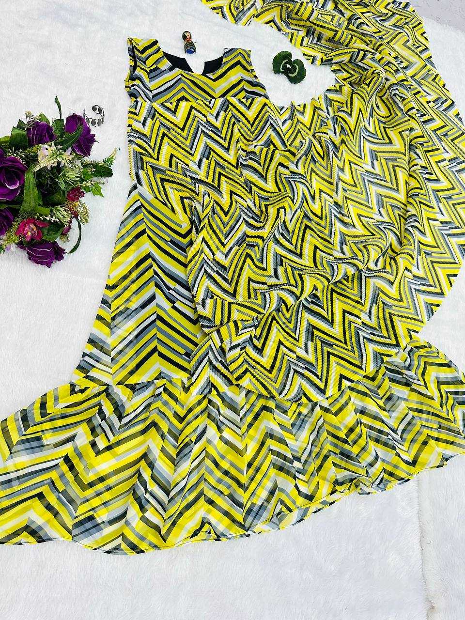 Ynf Faux Georgette RIN215 1051 Sarees Wholesale Plain Sarees Saree Gown Printed Georgette Saree Manufacturer- Kapda Export