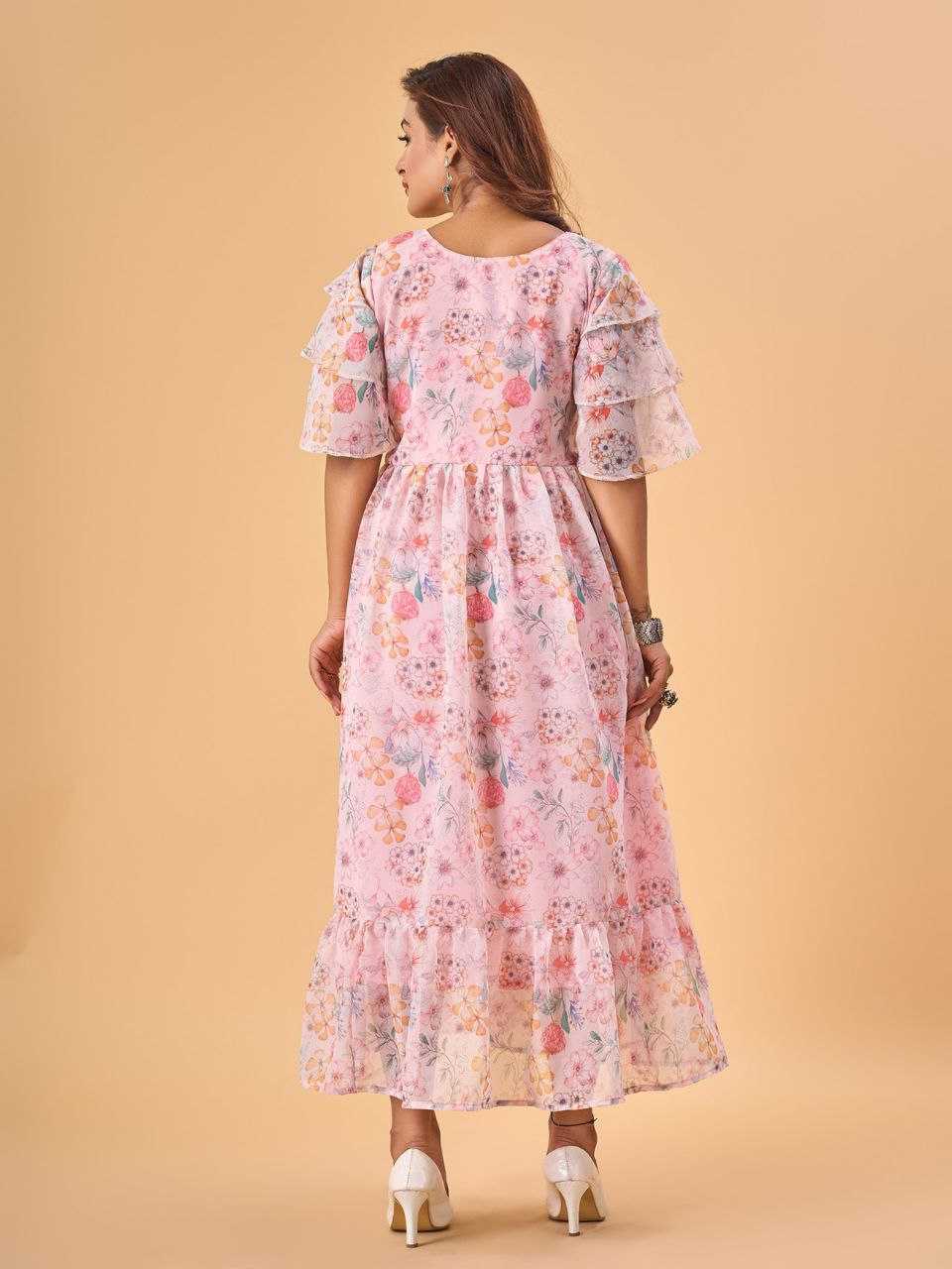 Ynf Faux Georgette RIN218 1022 Kurti Wholesale Printed Kurtis Georgette Kurti Ruffle Kurtis Manufacturer- Kapda Export