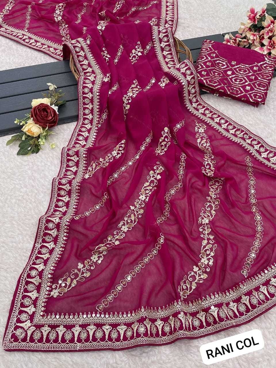 Ynf Georgette RIN205 781 Sarees Wedding Collections Festive Collections Wholesale Georgette Sarees Engagement Outfits Ram Navami Collections Manufacturer- Kapda Export