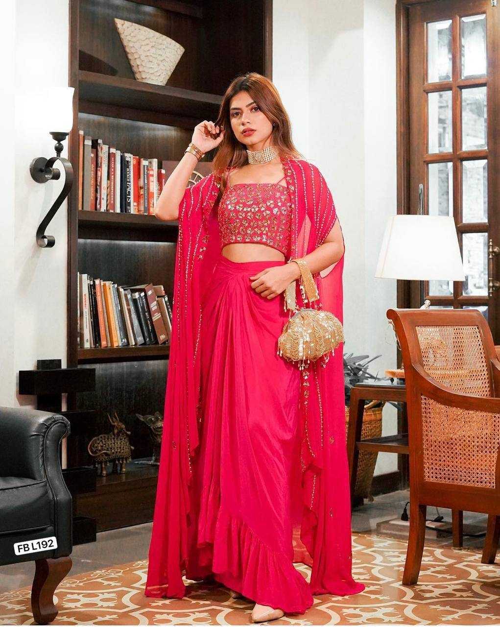 Ynf Georgette RIN213 L192 Lehengas Western Wears Wedding Collections Wholesale Indo-Western Lehenga Ruffle Lehenga Crop Top lehenga Manufacturer- Kapda Export