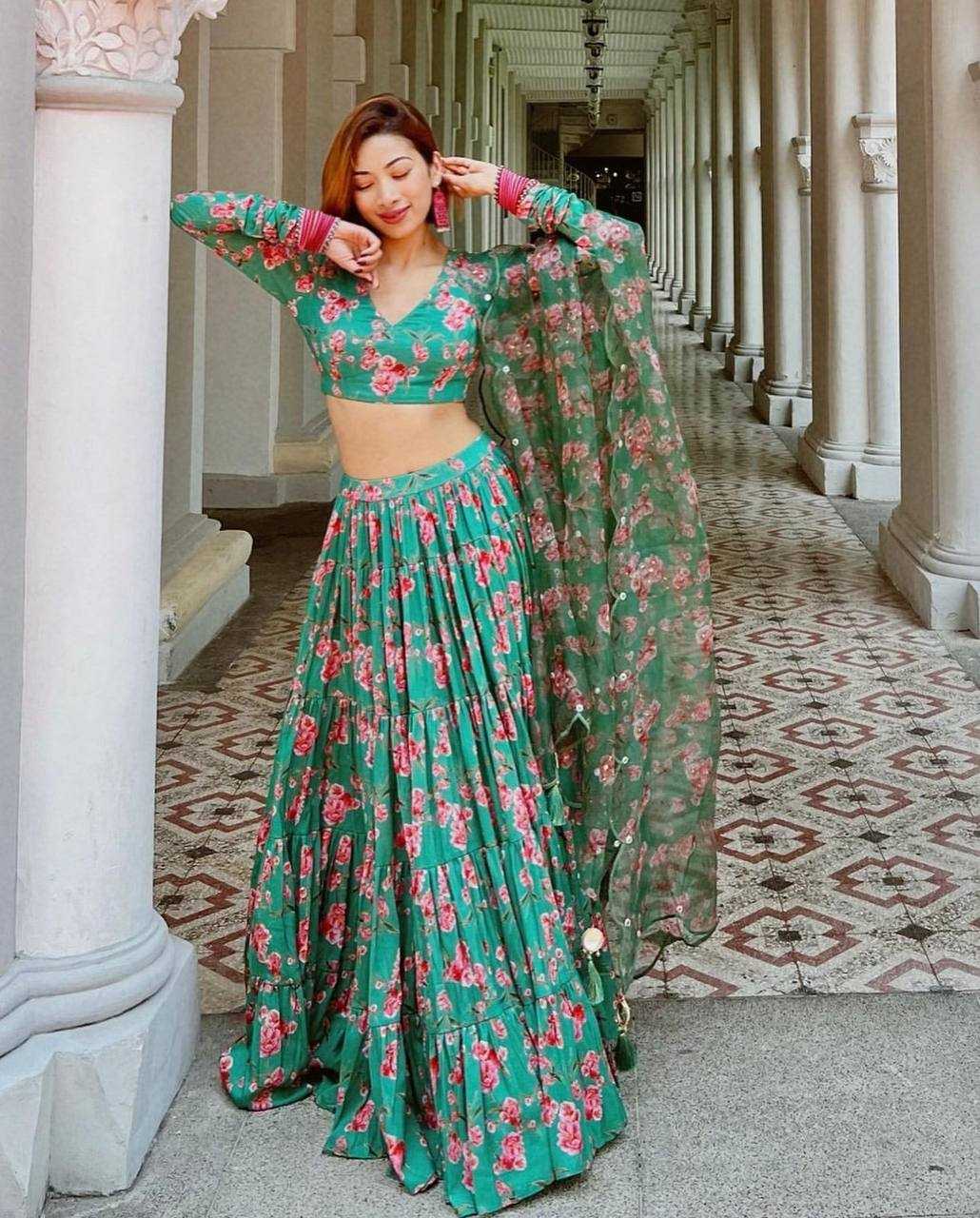 Ynf Georgette RIN213 L233 Lehengas Wholesale Georgette Lehenga Lightweight Lehenga Anarkali Lehenga Manufacturer- Kapda Export